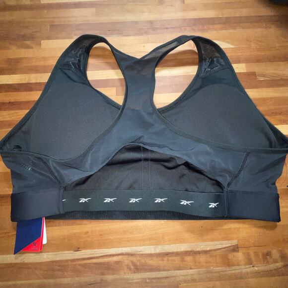 Reebok Lux Vector Medium Impact Racerback Bra black 3X - Picture 2 of 8